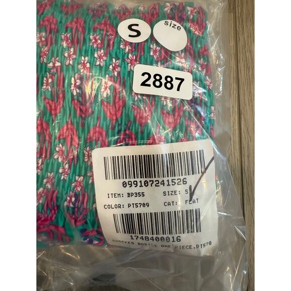 J. Crew Smocked Ella One Piece Swimsuit Resort Vacation Regal Rose Small - Picture 6 of 7